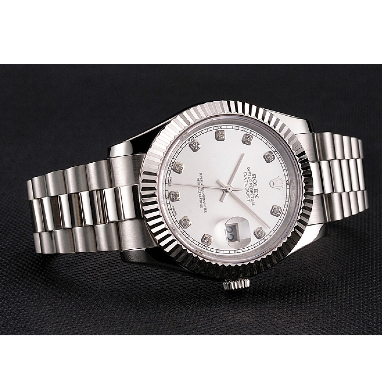 AAA replica watch Silver Datejust Stainless Dial And Case Bracelet Steel Rolex Swiss 0708